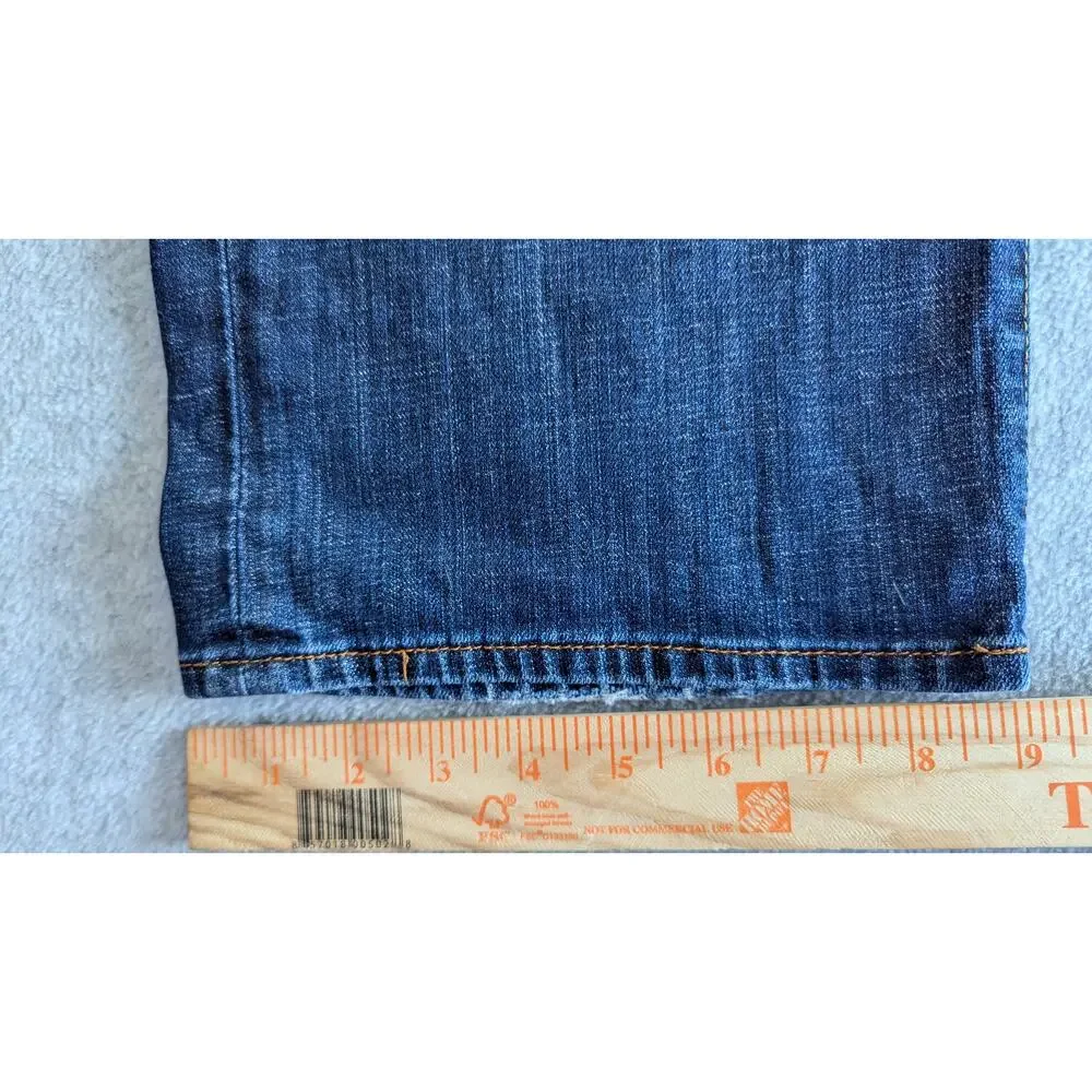 LUCKY BRAND Jeans Size 34x31 Straight Leg Faded Zip Fly‎ 5 Pkt Dark Wash Men
